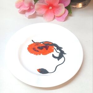 Vintage Wedgwood Susie Copper Design Corn Poppy Ash Tray Trinket Dish Red Flower